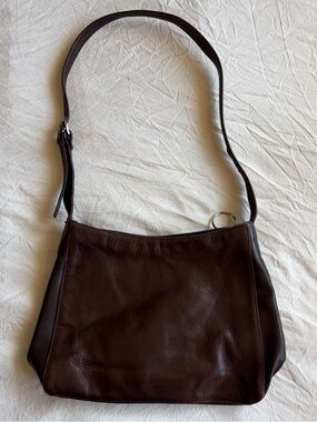 Nine West Dark Brown Leather Shoulder Bag